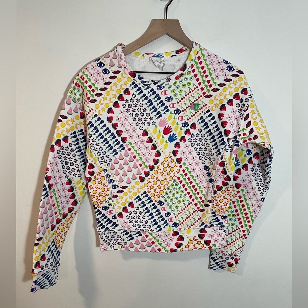 Champion x Susan Alexandra Fruit Eye Moon Reverse Weave Crewneck Sweatshirt XS